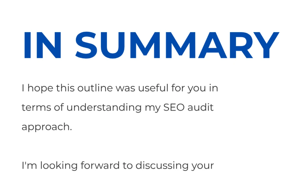 Google Slides presentation after the IN SUMMARY heading collision was repaired