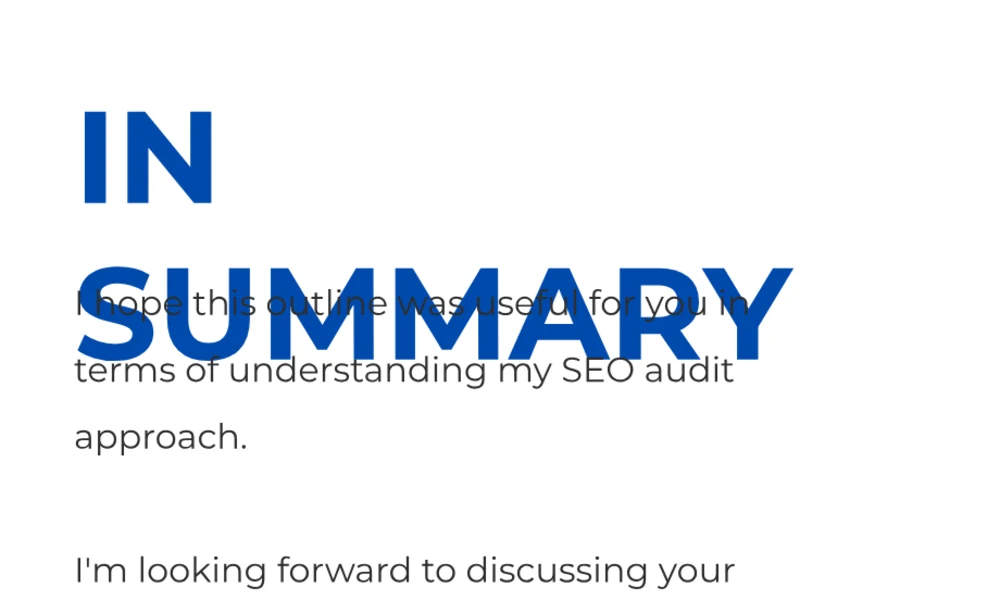 Google Slides import with the IN SUMMARY heading colliding with body text